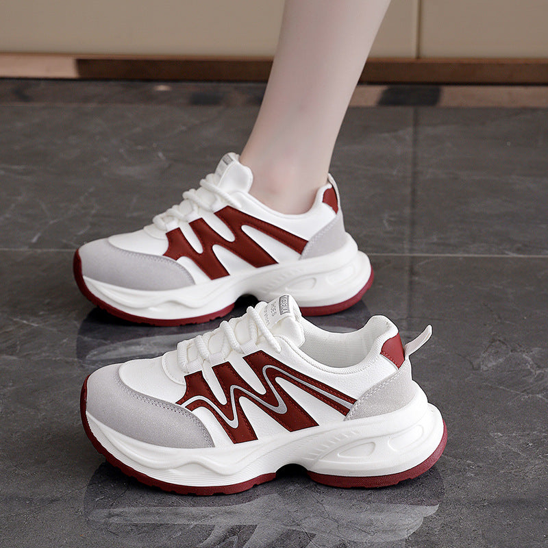 Damen modische Chunky Sneakers mit atmungsaktiver Oberfläche und stabiler Profilsohle EB