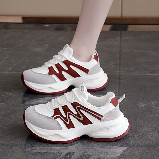 Damen modische Chunky Sneakers mit atmungsaktiver Oberfläche und stabiler Profilsohle EB
