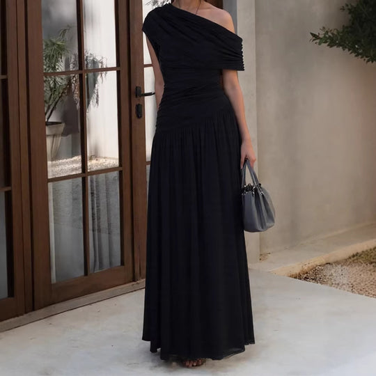 Damen Elegantes Wickel-Maxikleid mit asymmetrischem Schnitt und hochwertigem Jersey EB