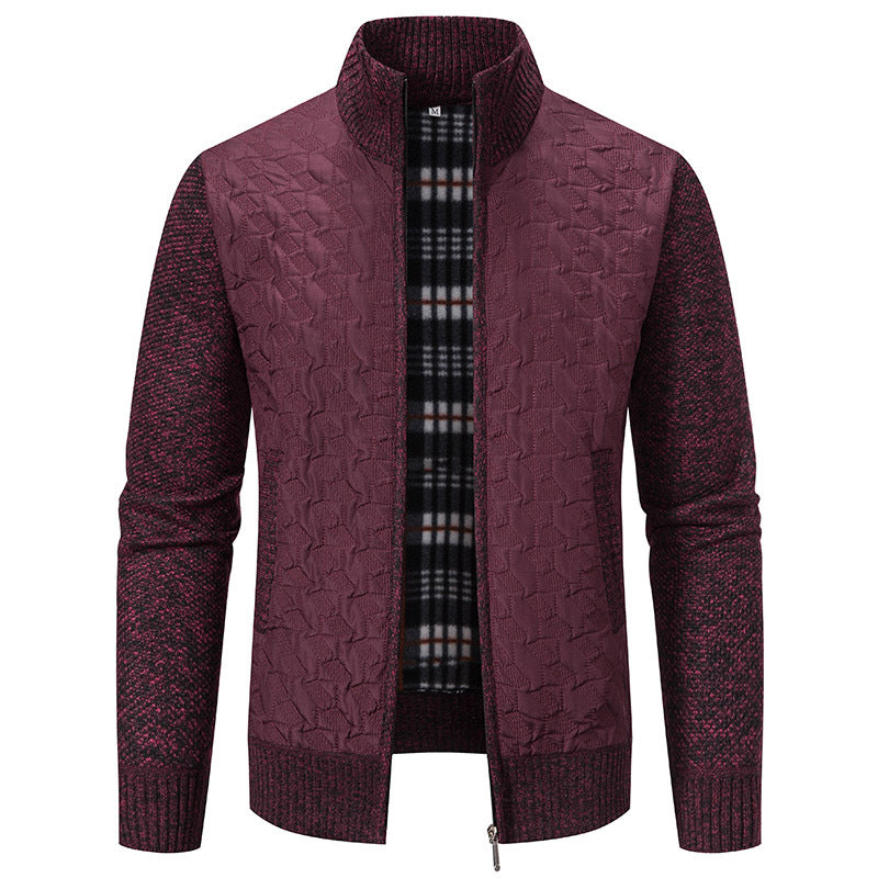 Herren modische Steppjacke mit hohem Kragen und strukturiertem Design EB