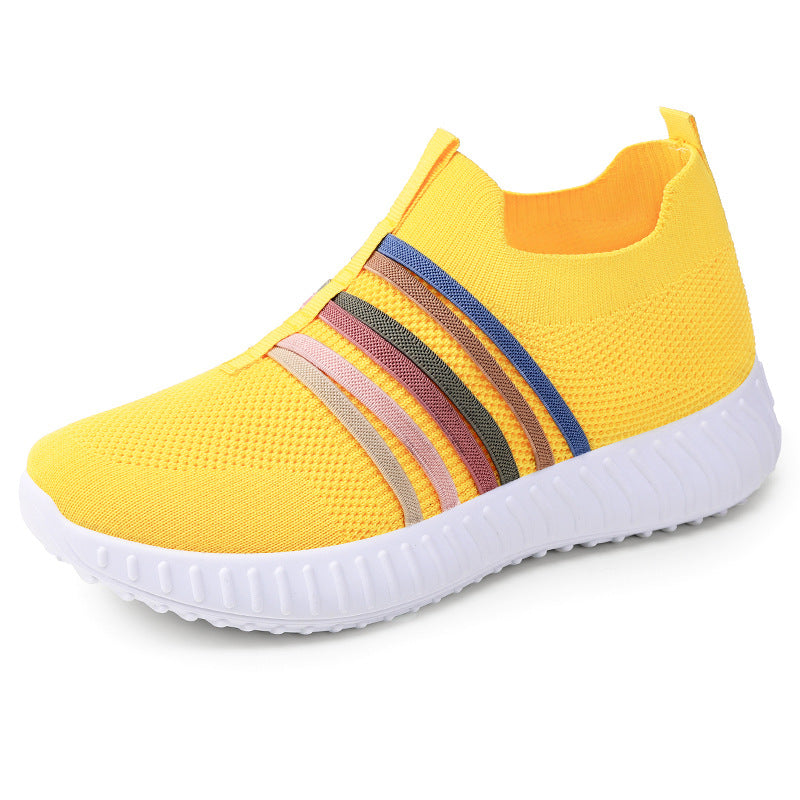 Damen Atmungsaktive und flexible Slip-On Sneakers mit elastischem Band EB
