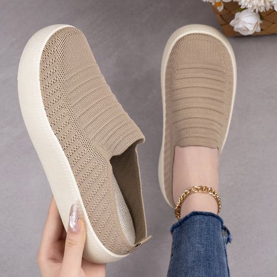 Damen Flexible Slip-On Sneakers mit leichtem Netzdesign EB