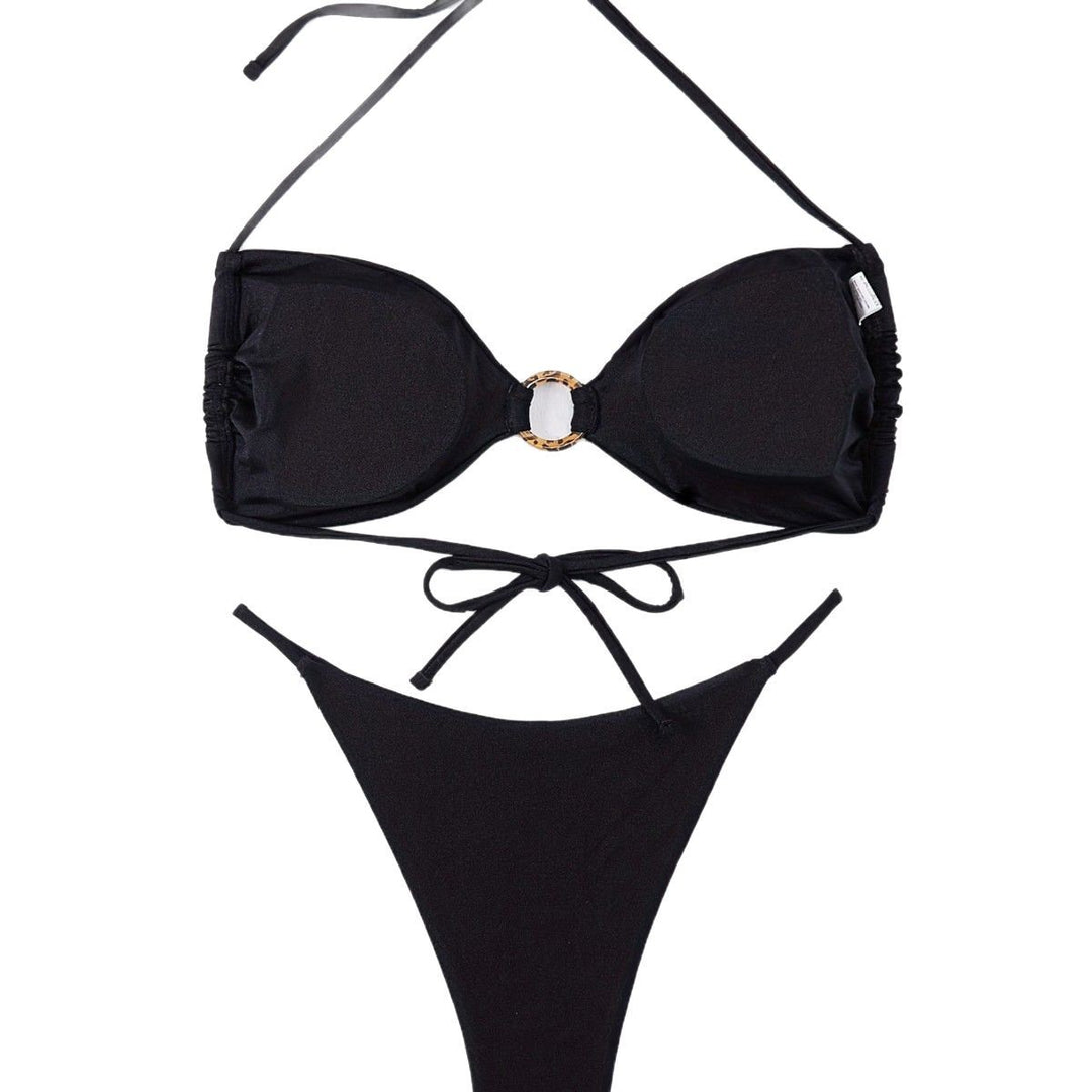 Damen Push-Up Bikini-Set mit modischem Ringdetail EB