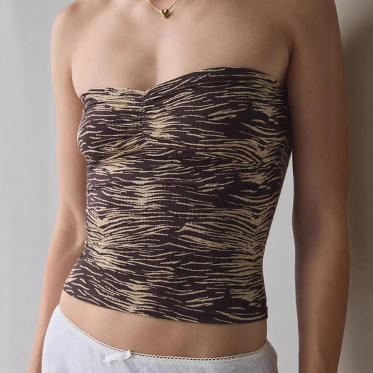 Damen Bandeau-Top mit raffinierten Streifen EB