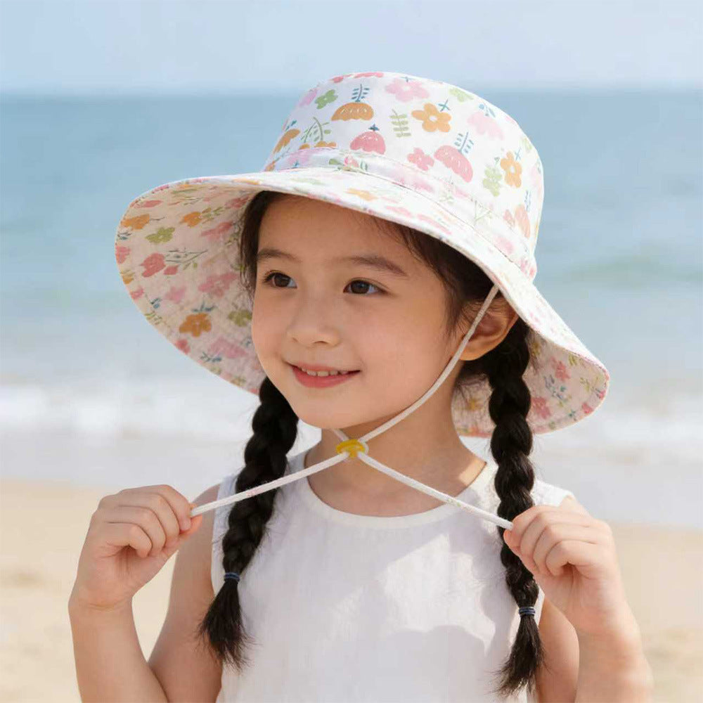 Unisex nan Sonnenhut für Kinder mit verstellbarem Kinnband, breiter Krempe und hohem UV-Schutz EB