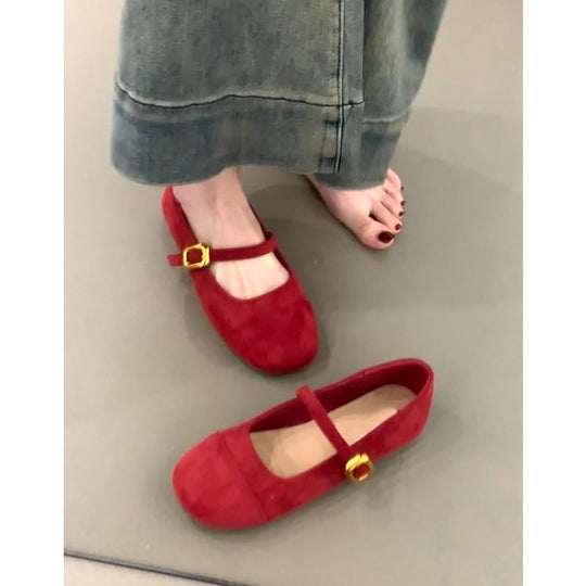 Damen elegante Ballerinas mit modischem Riemchen und komfortablem Fußbett EB
