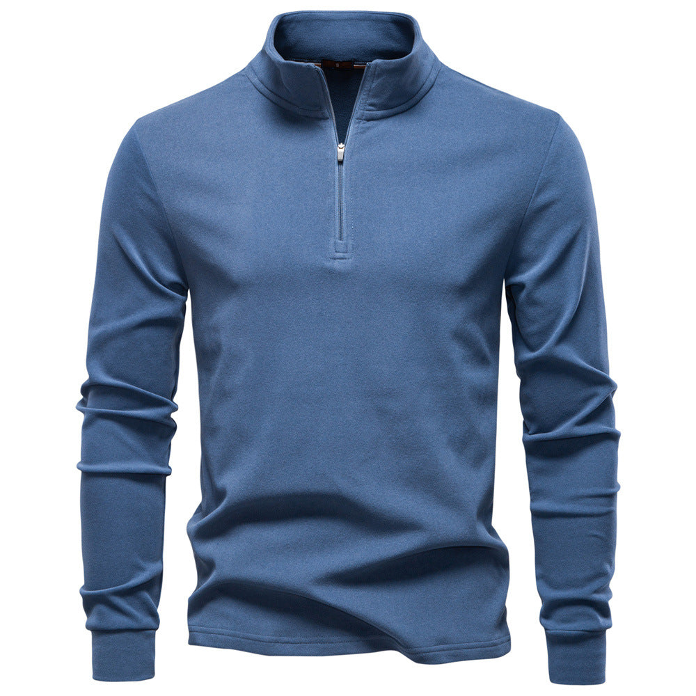Herren funktionaler Sweatshirt mit hohem Kragen und kurzem Reißverschluss EB