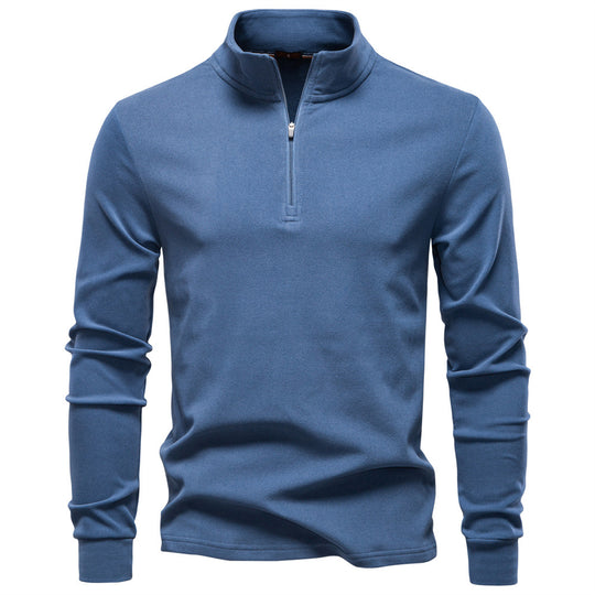 Herren funktionaler Sweatshirt mit hohem Kragen und kurzem Reißverschluss EB