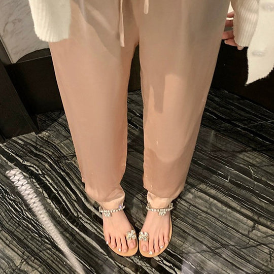 Damen Glamouröse Slippers mit funkelnden Strassdetails und komfortabler Sohle EB