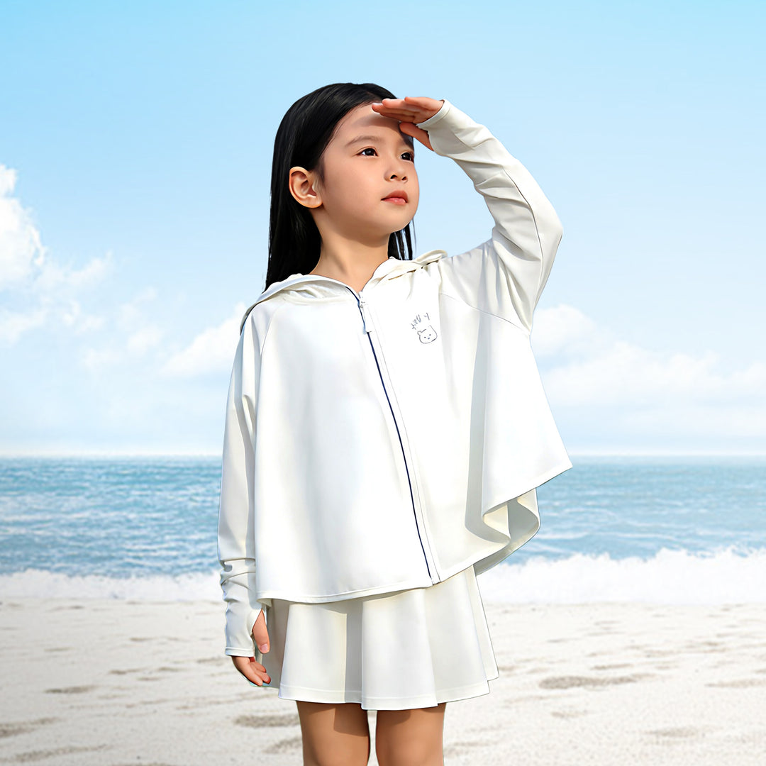 Kinder Sonnenschutzjacke mit Kapuze und atmungsaktivem Stoff EB