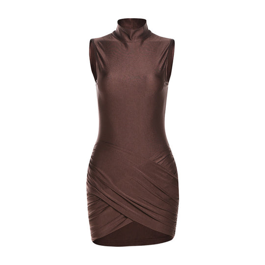 Damen Schnelles Körperbetontes Kleid mit raffiniertem Wickeldesign EB