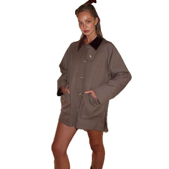 Damen modische und lässige Karojacke EB