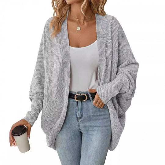 Damen lässige Strickjacke mit oversized Schnitt und lässigen Ärmeln EB