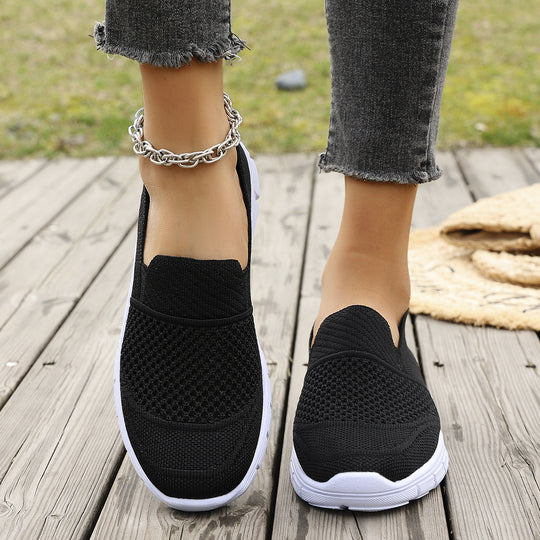 Damen Atmungsaktive Slip-On Sneakers mit elastischem Einsatz EB