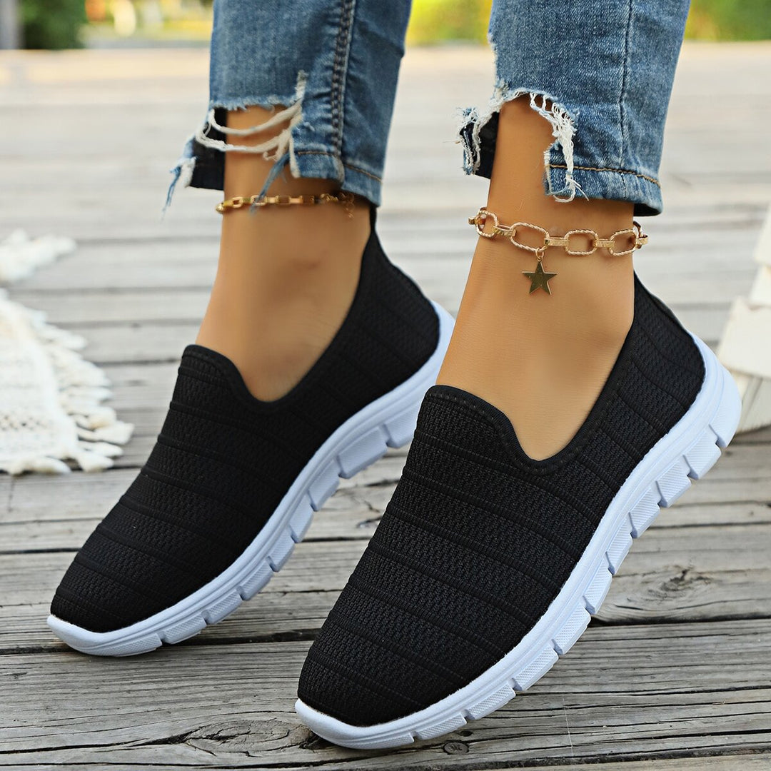 Damen Leichte Slip-On Sneakers mit atmungsaktivem Obermaterial EB