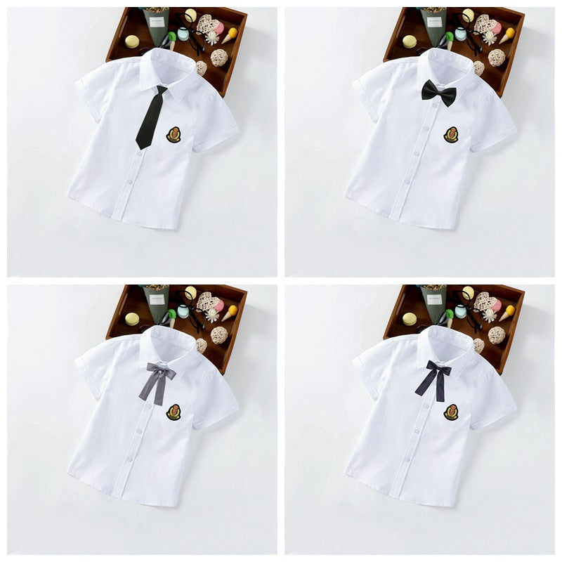 Jungen elegante kurzärmlige Bluse mit Fliege EB