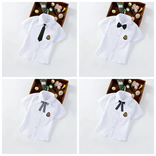 Jungen elegante kurzärmlige Bluse mit Fliege EB