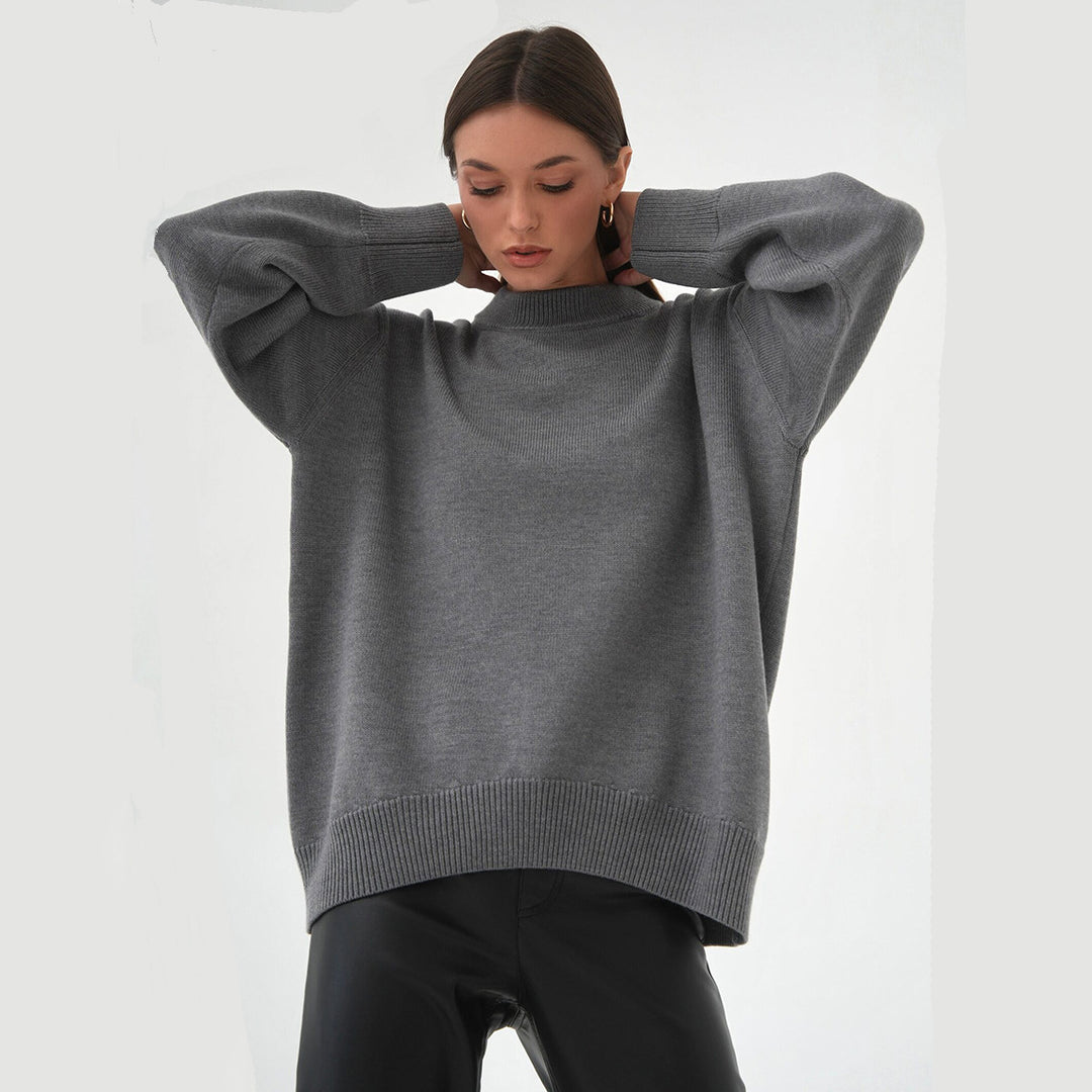 Damen Bequemer Oversized Pullover aus hochwertigem Strick EB