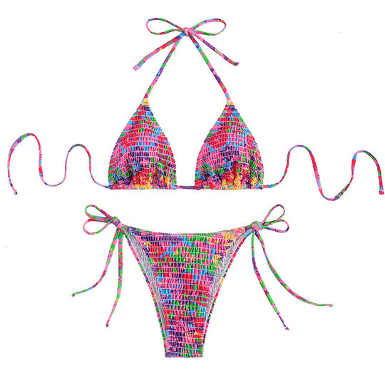Damen Bunte Triangle-Bikini EB