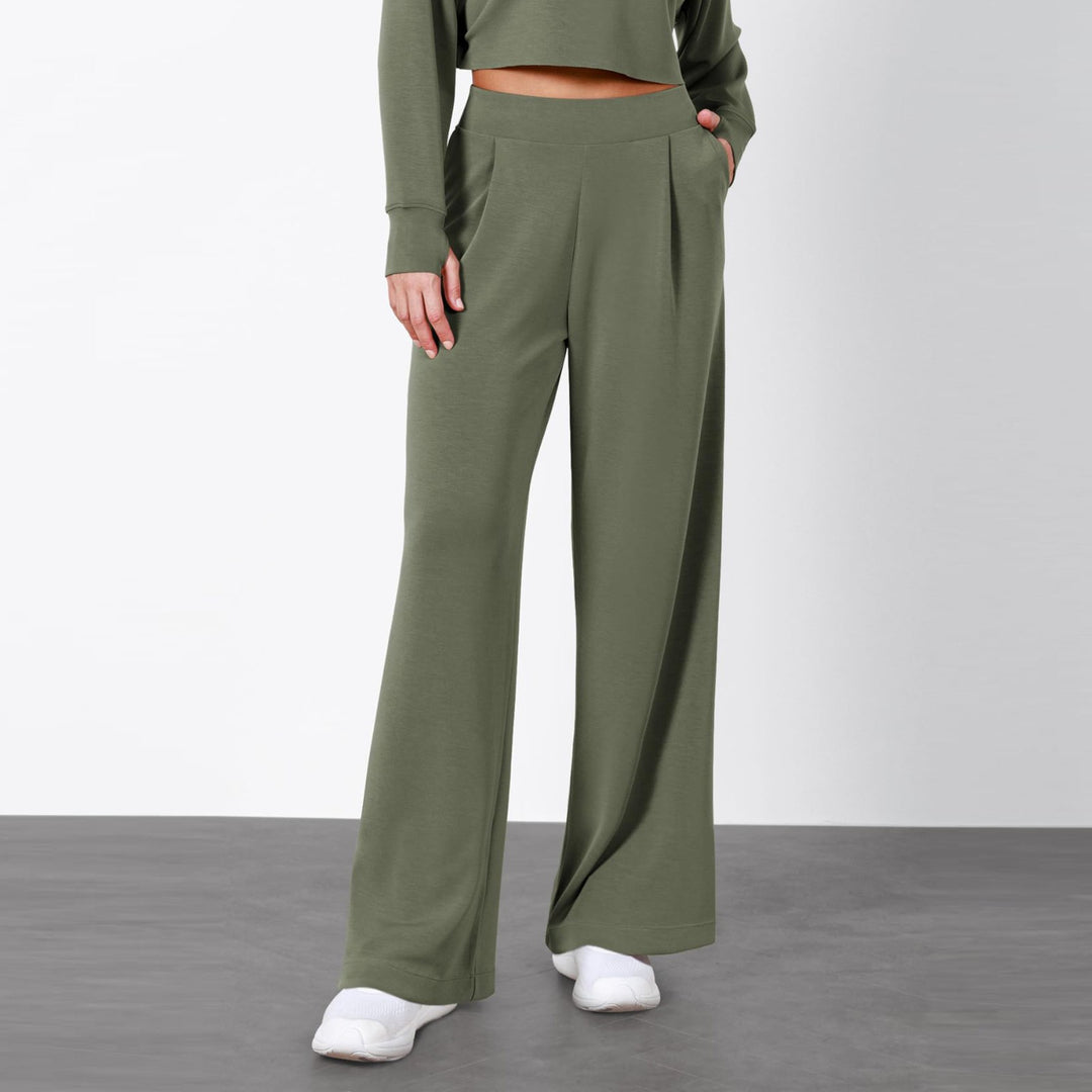 Damen Weit geschnittene Lounge-Hose mit komfortablem Bund und praktischen Taschen EB