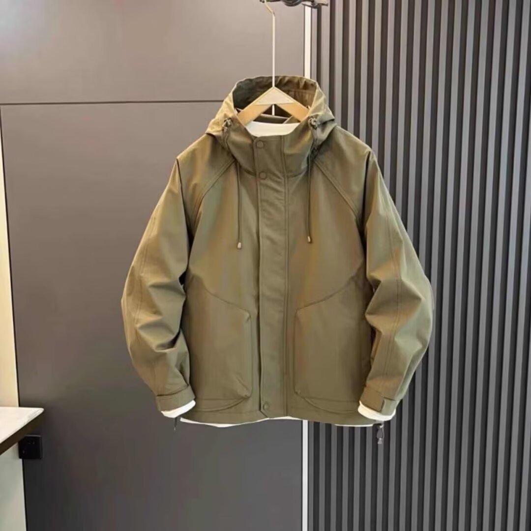 Herren technische Wetterjacke mit verstellbarer Kapuze EB
