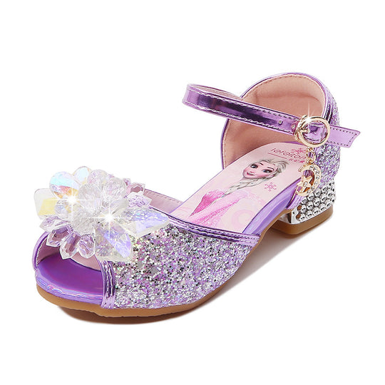 Mädchen Glitzernde Festtagschuhe mit Blumenapplikation EB