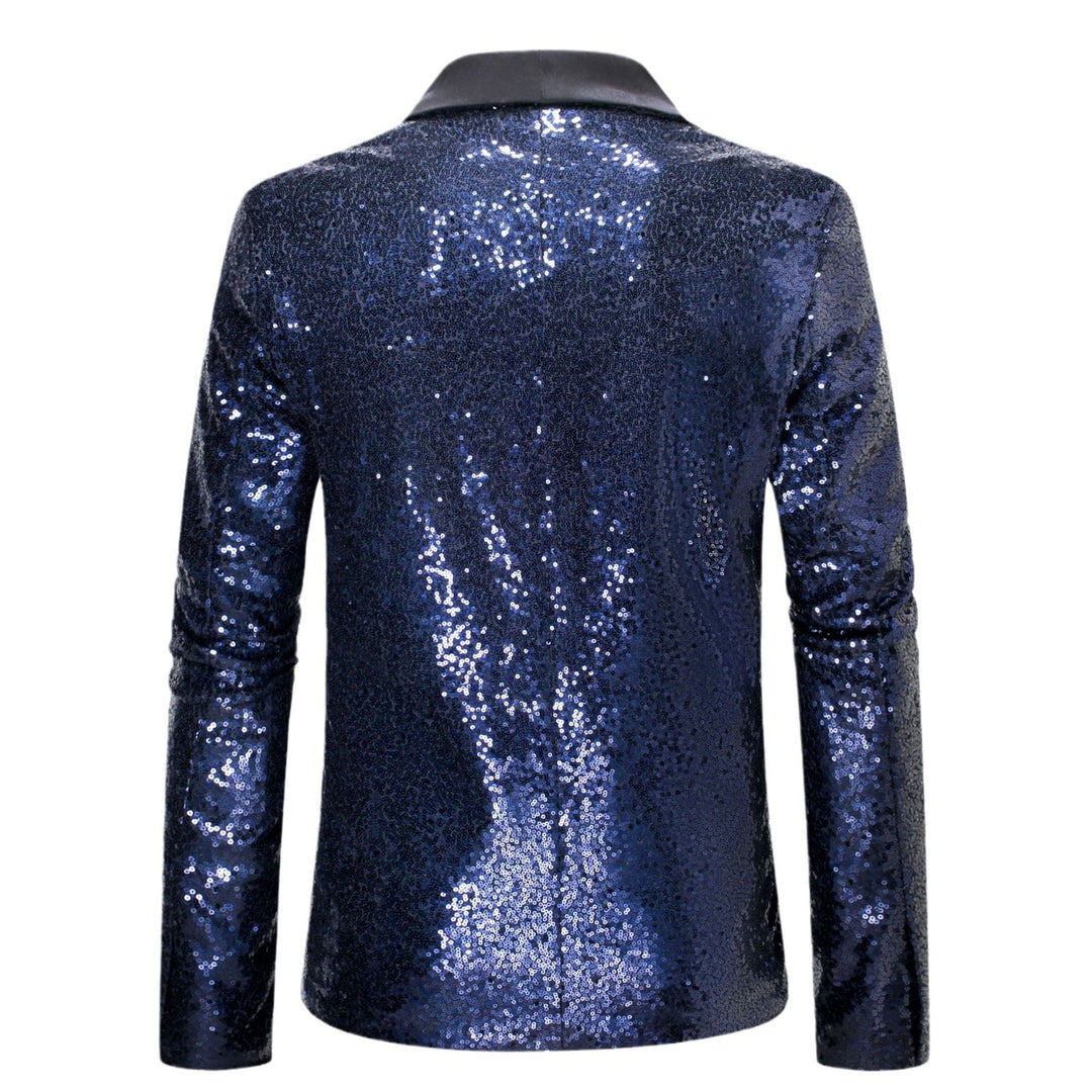Herren eleganter Pailletten-Blazer mit modernem Schnitt und schimmernden Akzenten EB