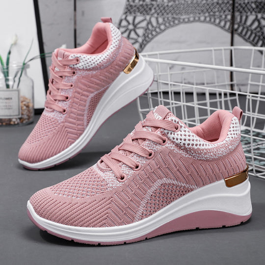 Damen Sportliche und atmungsaktive Knit Sneakers mit rutschfester Sohle EB