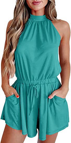 Damen Jumpsuit mit hohem Kragen und tailliertem Schnitt EB