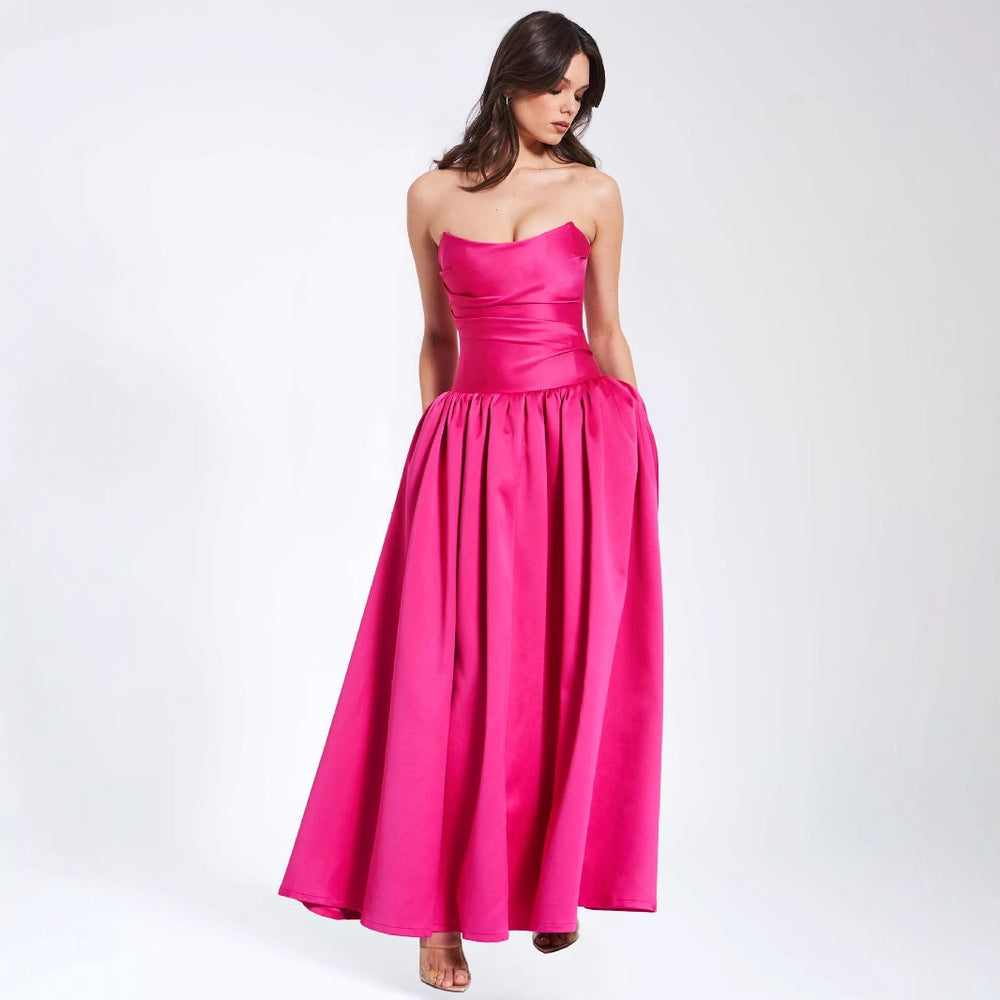 Damen Ballkleid mit schulterfreiem Design und voluminösem Rock EB
