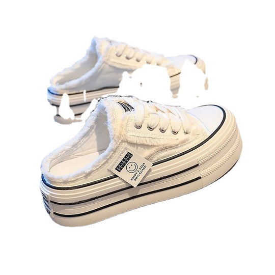 Damen Bequeme Plattform-Sneaker mit Fellfutter und sportlichem Design EB