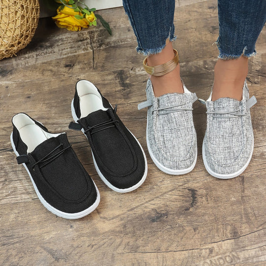 Damen Slip-On Sneakers mit elastischem Riemen EB