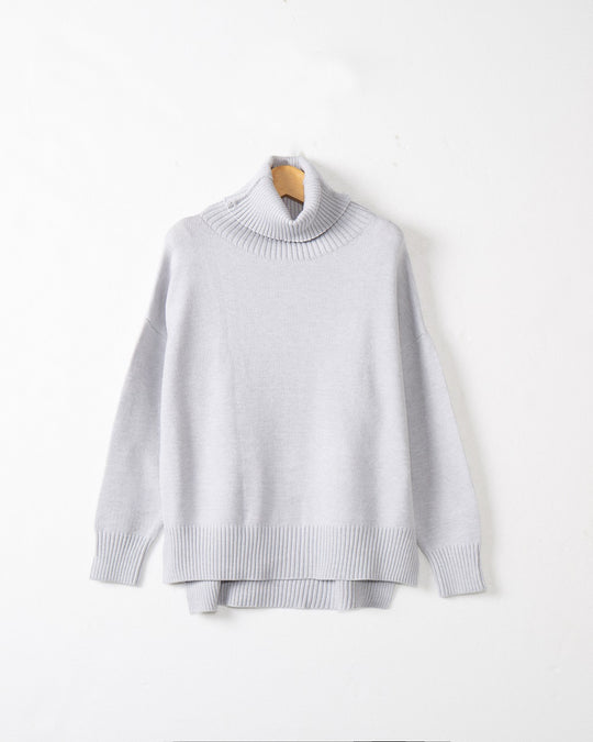 Damen legerer Rollkragenpullover mit praktischem Schnitt EB