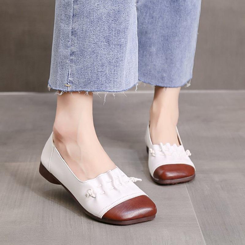Damen Ballerinas mit modischem Leder-Design und Komfortsohle EB