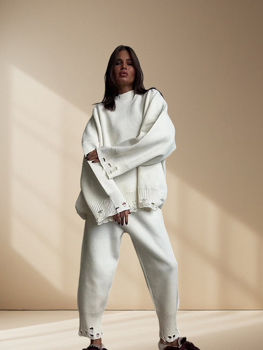 Damen Strickanzug mit oversized Schnitt und modischen Details EB