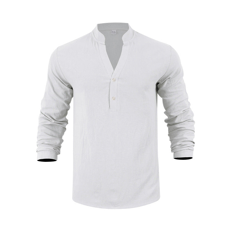 Herren Langarm-Henley-Shirt mit praktischem Knopfdesign und lässiger Passform EB