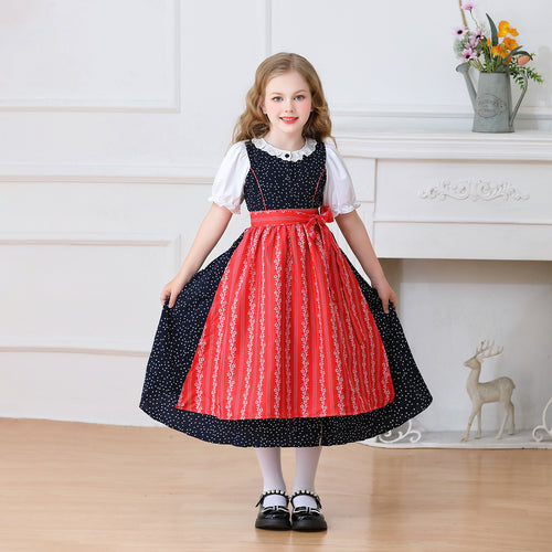 Damen nan traditionelles Dirndlkleid für Mädchen mit abnehmbarer Schürze EB