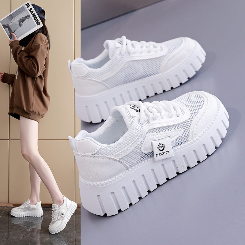 Damen Sneaker mit rutschfester Plateau-Sohle und atmungsaktivem Obermaterial EB