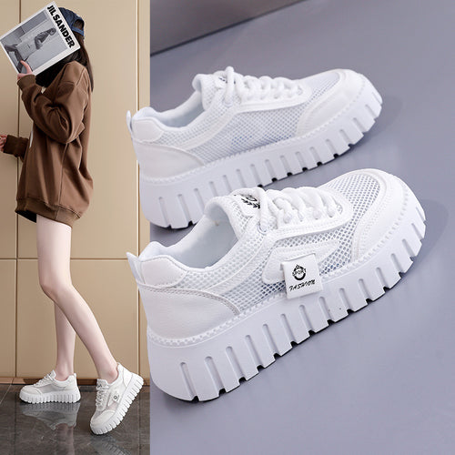 Damen Sneaker mit rutschfester Plateau-Sohle und atmungsaktivem Obermaterial EB