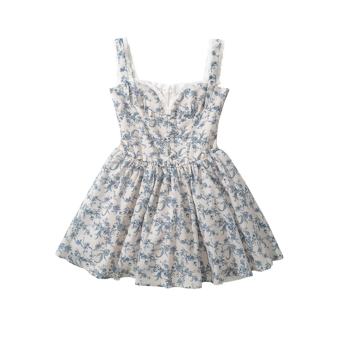 Damen Floral Design Sommerkleid EB