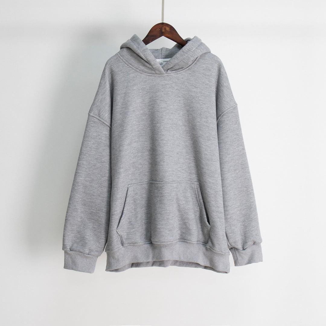 Damen Bequemer oversized Kapuzenpullover mit Kängurutasche EB