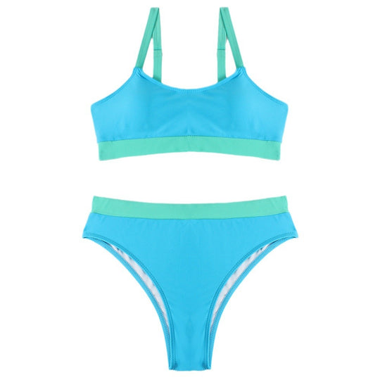 Damen Sport Bikini-Set mit hohem Bund und breiten Trägern EB