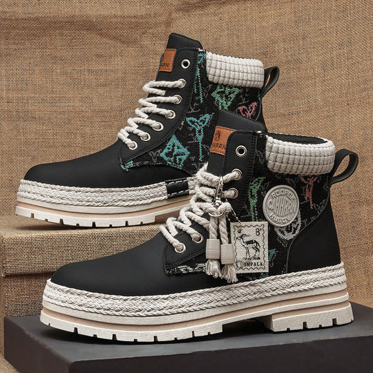 Damen modische und robuste Schnürboots aus strapazierfähigem Material mit einzigartigem Design EB