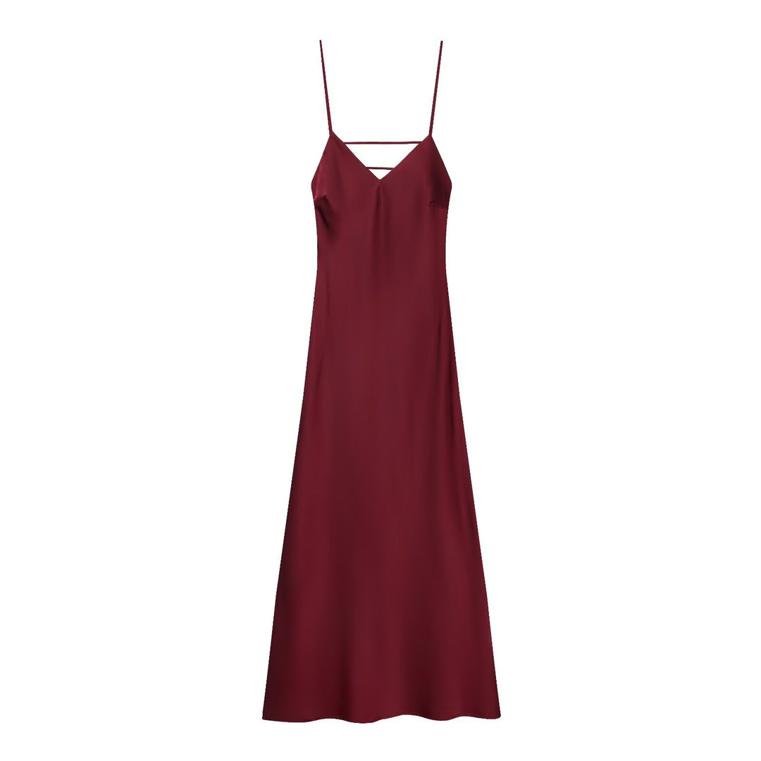 Damen Sommerliches Spaghettiträgerkleid mit schmeichelndem Schnitt und fließendem Stoff EB