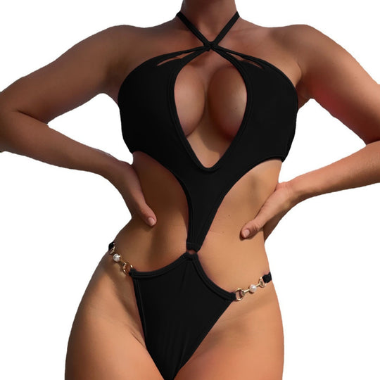 Damen Cut-Out Badeanzug mit schickem Knoten und eleganten Akzenten EB