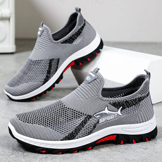 Damen Sportliche Slip-On Sneakers mit atmungsaktivem Strickdesign EB