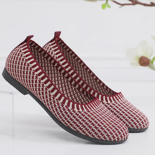Damen Elegante Ballerinas aus atmungsaktivem Strickmaterial EB