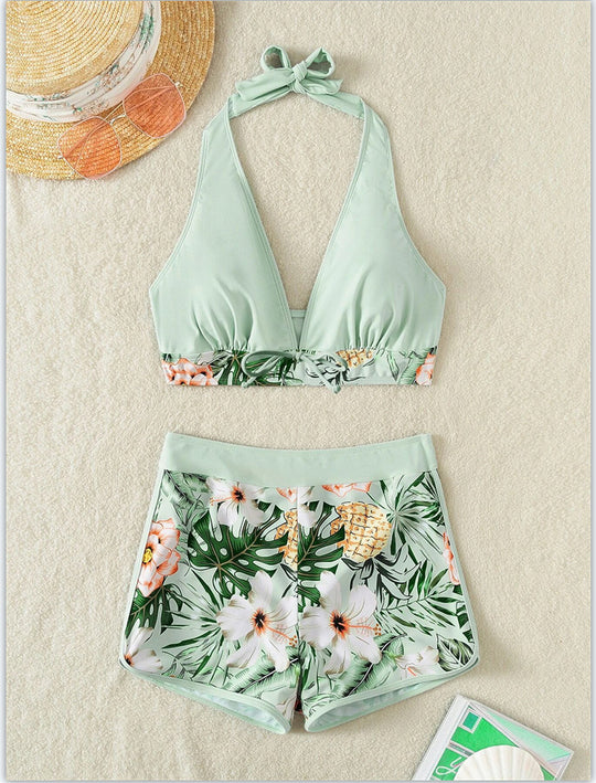 Damen Hochwertiges Bikini-Set mit modischem Tanga und verstellbaren Trägern EB