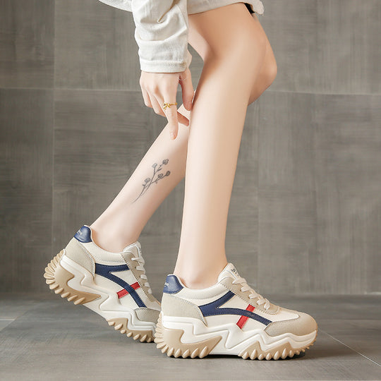 Damen sportliche Chunky Sneakers mit dämpfendem Sohlenprofil EB