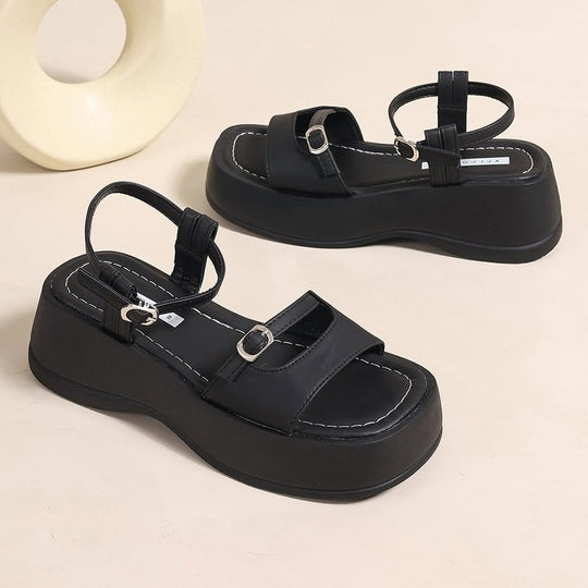 Damen Plattform-Sandalen mit modischem Riemendesign EB